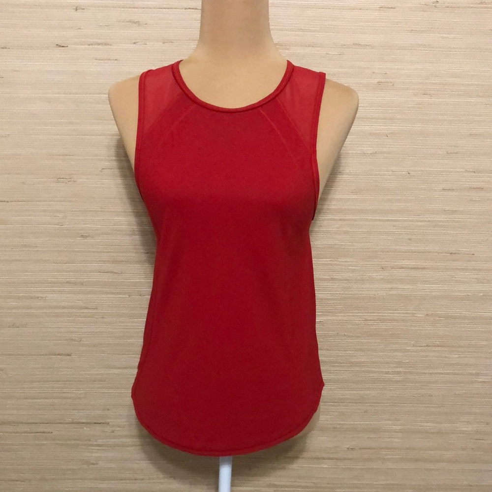lululemon athletica Red Mesh-Shoulder Tank Top
